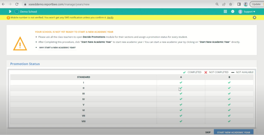 How to migrate your school to the new academic year in XSEED Universal